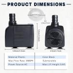 VNEKVA 10W Submersible Water Pump for Fountains