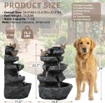 22.3" Tall Cascading Rock Waterfall Fountain