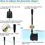 15W Submersible Fountain Pump with LED Light