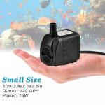 220 GPH Submersible Pump for Fountains and Ponds