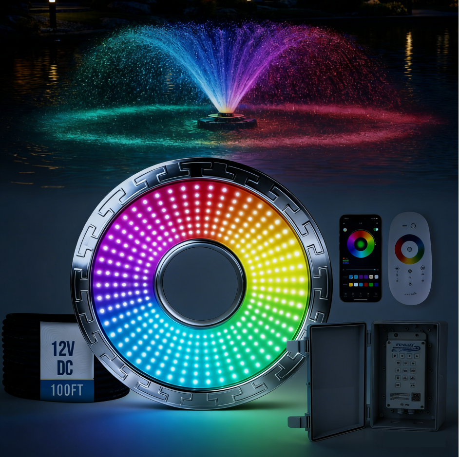 RGB Pond Fountain Light with Remote Control