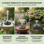 Solar Floating Bird Bath Pond Fountain with 7 Nozzles