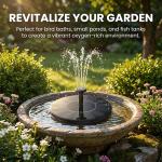 Solar Floating Bird Bath Pond Fountain with 7 Nozzles