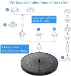 AISITIN 3.5W Solar Fountain Pump with Nozzles