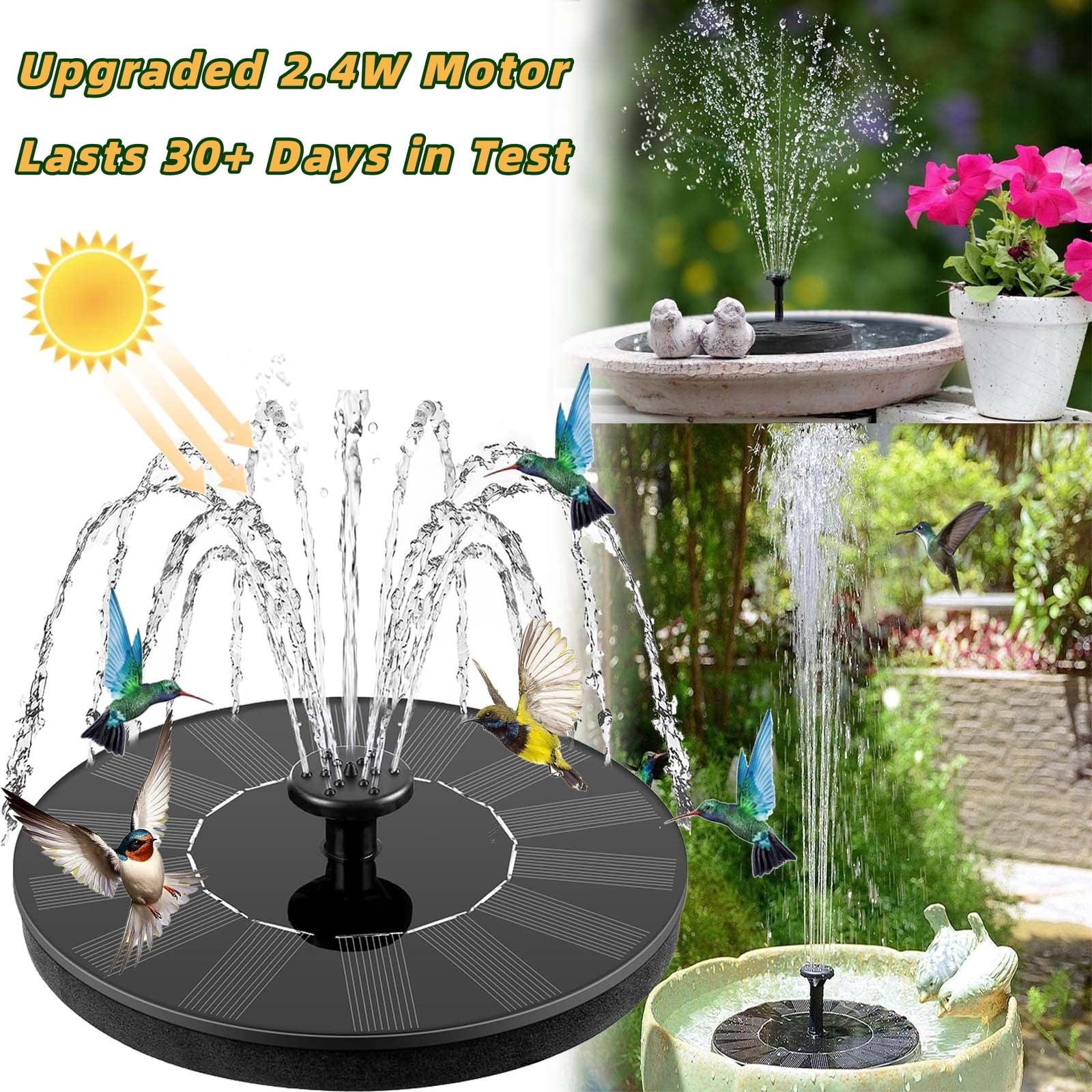 Solar Powered Bird Bath Fountain with 6 Nozzles