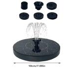 Solar Powered Bird Bath Fountain with 6 Nozzles