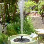 Solar Powered Bird Bath Fountain with 6 Nozzles