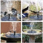 Solar Powered Bird Bath Fountain with 6 Nozzles