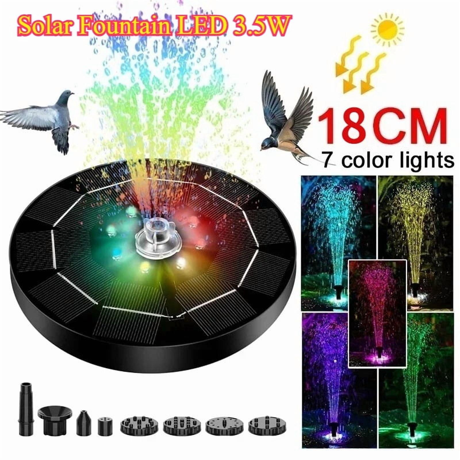 Solar Fountain Light with 7 Color Options