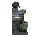 4-Tier LED Outdoor Water Fountain for Gardens
