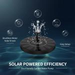 Solar Bird Bath Fountain with 6 Nozzles