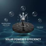 Floating Solar Bird Bath Fountain with 6 Nozzles