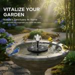 Solar Bird Bath Fountain with 6 Nozzles