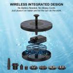 Solar Bird Bath Fountain with 6 Nozzles