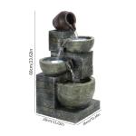 4-Tier LED Outdoor Water Fountain for Gardens