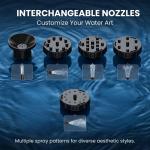 Solar Bird Bath Fountain with 6 Nozzles