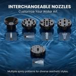 Floating Solar Bird Bath Fountain with 6 Nozzles
