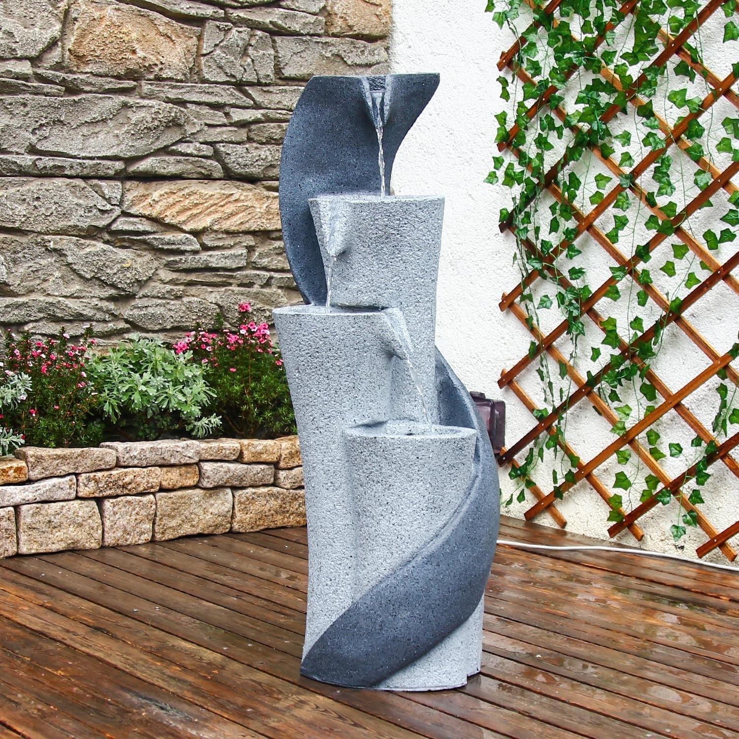 S-Shaped Waterfall Fountain for Garden and Patio