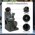 4-Tier LED Outdoor Water Fountain for Gardens