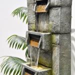Modern Outdoor Water Fountain with Lights for Garden
