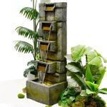 Modern Outdoor Water Fountain with Lights for Garden