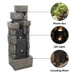 Modern 42.72" Stacked Bricks Outdoor Water Fountain
