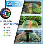 15W Submersible Fountain Pump with LED Light