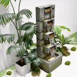 Modern Outdoor Water Fountain with Lights for Garden