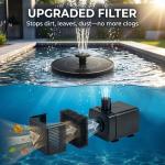 Andizun Solar Water Fountain Pump for Gardens