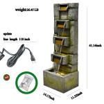 Modern Outdoor Water Fountain with Lights for Garden