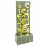 Sunnydaze Sunflower Steel Outdoor Fountain with Lights