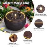 Modern Zen Bowl Water Fountain with LED Light