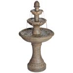 Louvre 44" Gray Faux Stone Outdoor Fountain with Light