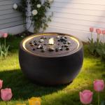 Modern Zen Bowl Water Fountain with LED Light