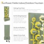 Sunnydaze Sunflower Steel Outdoor Fountain with Lights