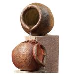 Rustic Three Jug Pillar Outdoor Water Fountain