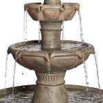 Louvre 44" Gray Faux Stone Outdoor Fountain with Light