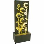 Sunnydaze Sunflower Steel Outdoor Fountain with Lights