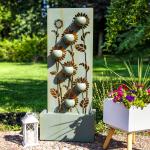 Sunnydaze Sunflower Steel Outdoor Fountain with Lights