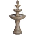 Louvre 44" Gray Faux Stone Outdoor Fountain with Light