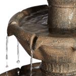 Louvre 44" Gray Faux Stone Outdoor Fountain with Light