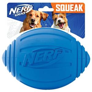 Nerf Dog Squeaker Football, 7-Inch, Blue