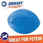Nerf Dog Squeaker Football, 7-Inch, Blue