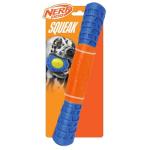 11.5-Inch Blue and Orange Squeaky Dog Stick