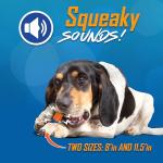 11.5-Inch Blue and Orange Squeaky Dog Stick