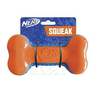 7-Inch Blue and Orange Squeaky Dog Bone