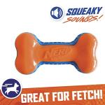 7-Inch Blue and Orange Squeaky Dog Bone