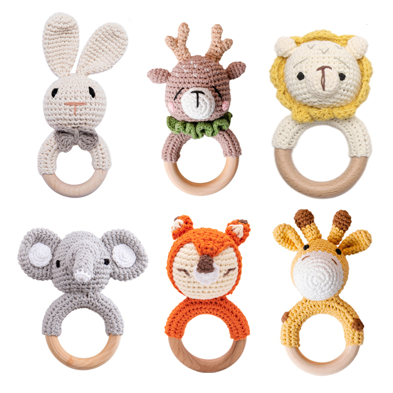 Animal Crochet Baby Teether and Music Rattles