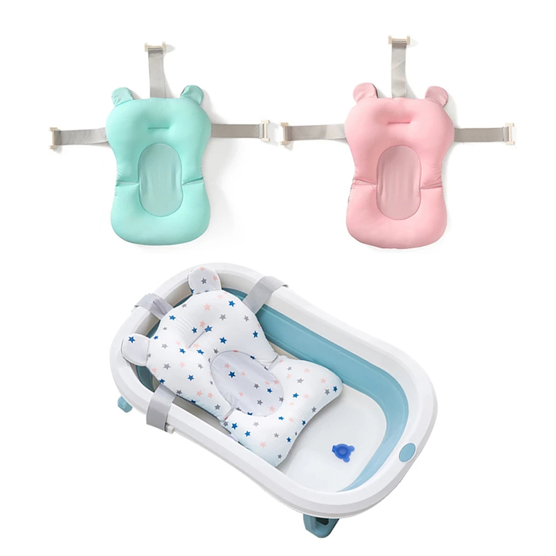 Foldable Baby Bath Seat & Soft Cushion Pad