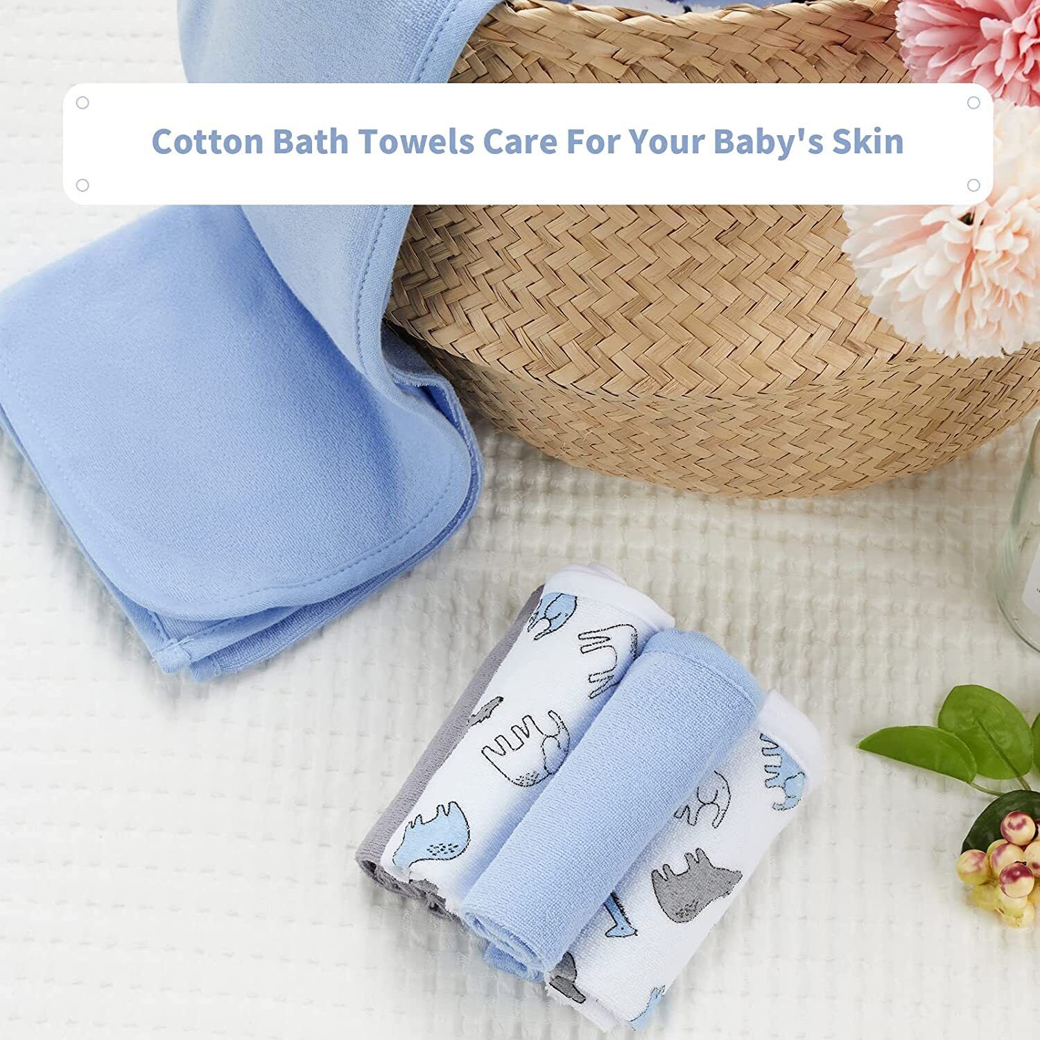 Soft Cartoon Baby Bath Towels - 6 Pack